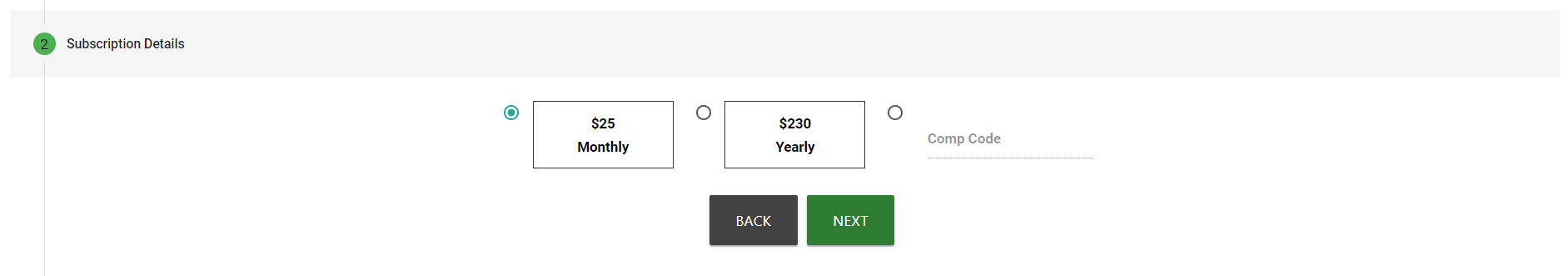Subscriptions Screenshot